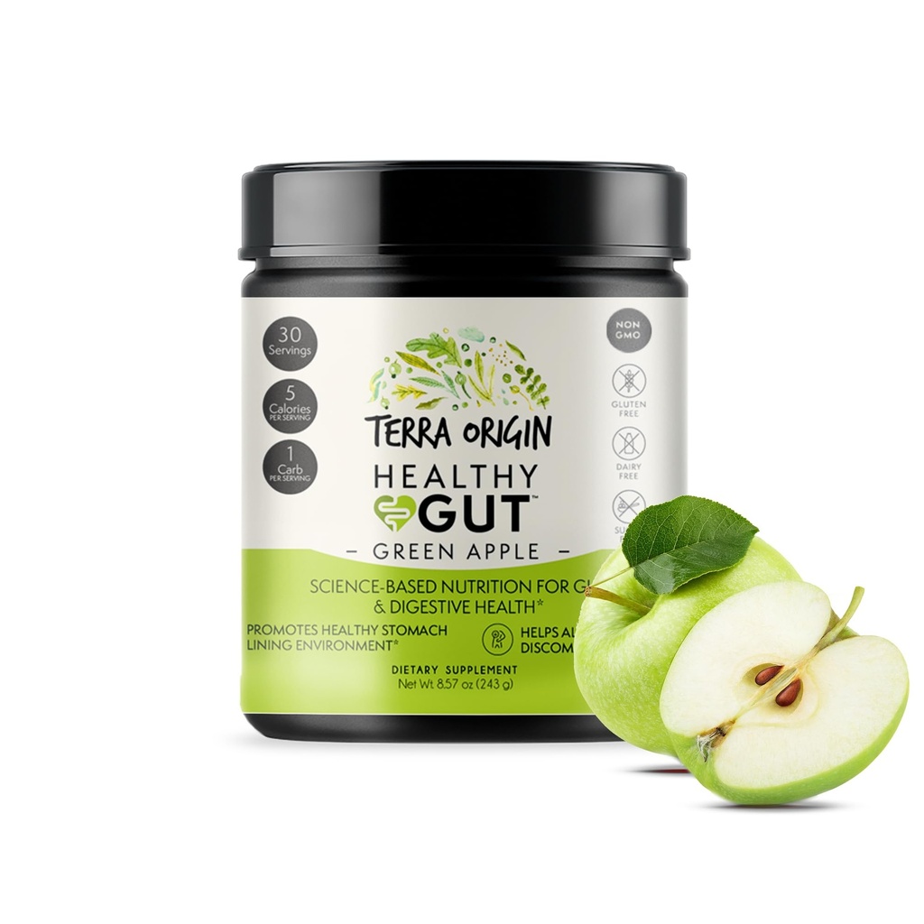 Pomme verte de Gut saine. 30-Servies avec L-Glutamine, Zinc, Glucosamine, Elm Bark Slippery, Racine de Marshmallow et bien plus!