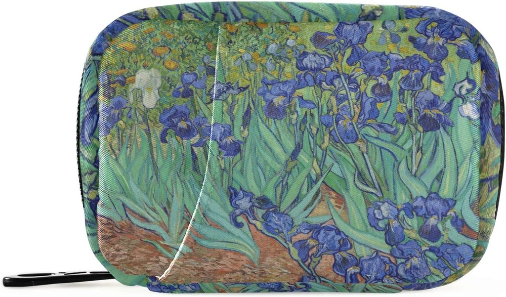 Naanle Irises Van Gogh 7 Day Pill Case Sac de voyage Pill Organisateur avec zipper Portable Case hebdomadaire Taille compacte pour le support de supplément de vitamine