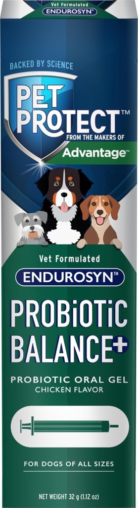 Endurosyn, prébiotiques et probiotiques pour chiens, approvisionnement de 3 jours, goût de poulet (32g)