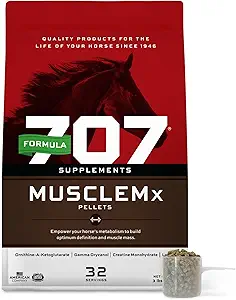 Formule 707 Supplément Hippique MuscleMx, Sac 3lb – Support de Conditionnement et Constructeur Muscle pour Chevaux avec Lysine, Gamma Oryzanol, Créatine & OKG