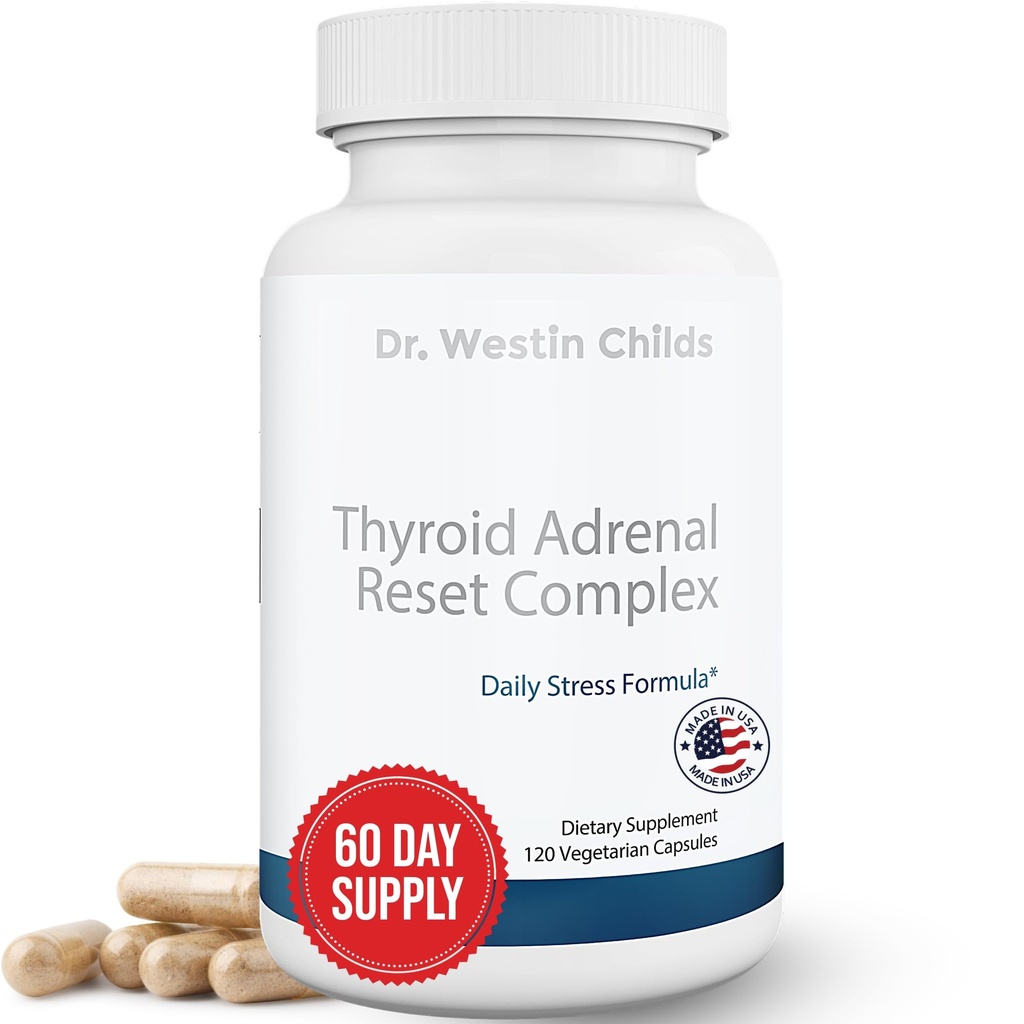 Dr. Westin Childs - Thyroïde Complexe de réinitialisation adrénale. Supplément de soutien aux herbes avec Glandulars & Rhodiola (adaptogènes) pour le stress, le cortisol, la fatigue, l'énergie chez les femmes avec hypothyroïdie 120 Ct