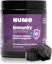 Numo Elderberry Gummies - Système immunitaire avec supplément d'antioxydants - formule complète avec des fruits de Sambucus, vitamine D3, zinc, vitamine C, probiotiques - biologique, végétalien et casher - 60 comte