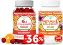 Lunakai Vitamine B12 and Vitamine E Gummies Bundle - 3000 mcg Gummies for Adults Energy Support and Bone Health - 250 mg 1000 iu VIT naturel E Plus C suppléments