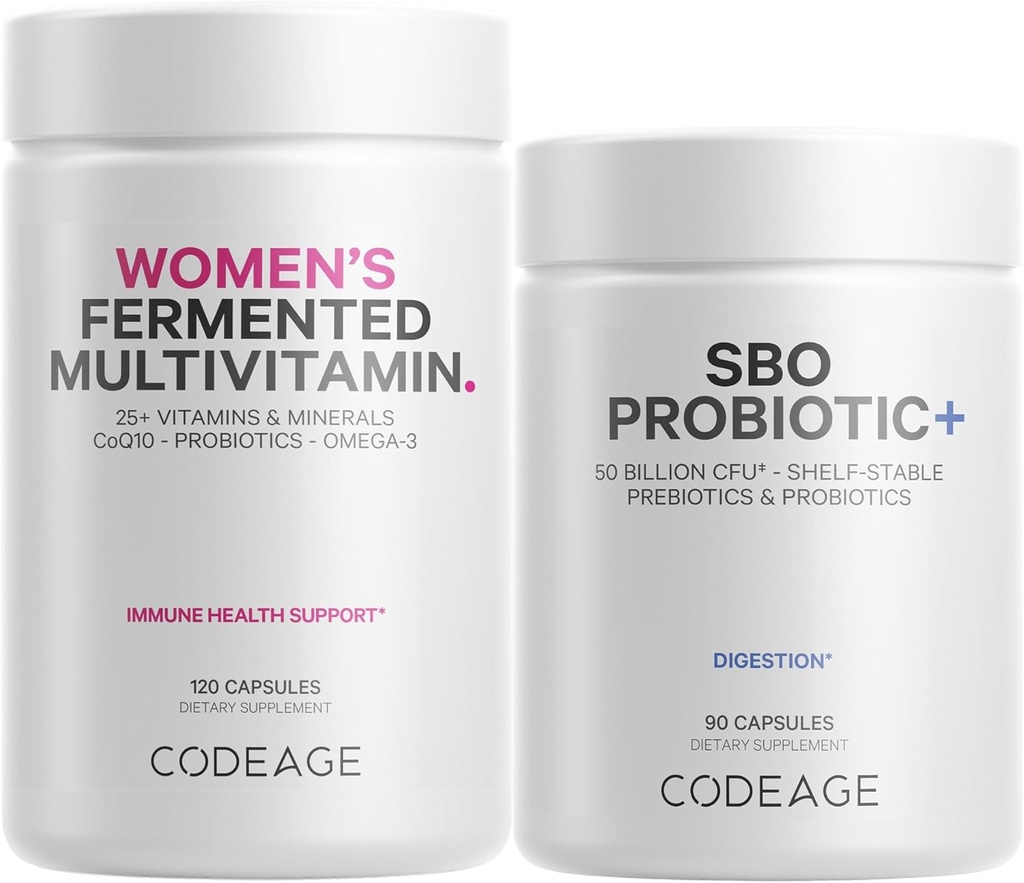 Codeage Daily Immuni System Support Multivitamine pour les femmes + Probiotiques Bundle
