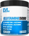 Pure Vegan L-Glutamine Supplément en poudre - Evluution Nutrition Booster à oxyde nitrique 5g L Supplément de glutamine pour la récupération après entraînement Pompes améliorées Gut Santé Énergie et immunité - Non aromatisé