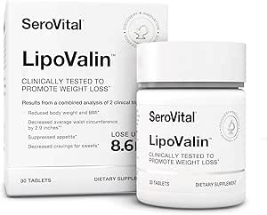 Sérovital LipoValin pilules de perte de poids validées cliniquement pour les femmes – pilule de régime, suppresseur d'appétit, supplément de perte de poids sans stimulant - 30 comprimés