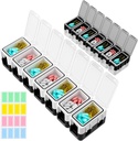 Organisateur hebdomadaire de pilules Restree, 14 compartiments Portable Pill Box, 2 fois par jour AM/PM Organisateur de médicaments, Humidité-Proof Travel Pill Case pour la vitamine, la médecine, l'huile de poisson / suppléments (blanc)