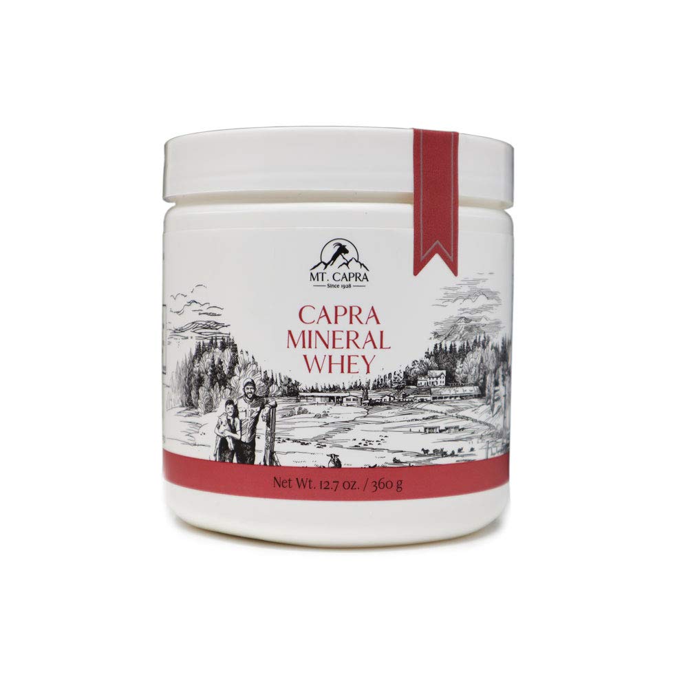 Mt. Capra Mineral Whey.Un aliment entier, bio-disponible supplément de poudre de minéraux/électrolytes de chèvre Whey, riche en potassium, alcalinising. 14 portions - 12,7 oz