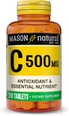 MASON Vitamine naturelle C 500 mg - Soutient un système immunitaire sain, un antioxydant et un nutriment essentiel, 250 comprimés