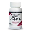Kirkman - acétyl L-Carnitine 250 mg - 90 Capsules - Supporte la production d'énergie cellulaire durable - Hypoallergénique