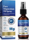 Spray à l'huile de magnésium pur, 100% Spray à l'huile de magnésium pur et naturel, sans gluten, spray à l'huile de magnésium topique non OGM avec des huiles de romarin et d'eucalyptus, huile de magnésium pour pieds, 2.02FL.OZ (#1)