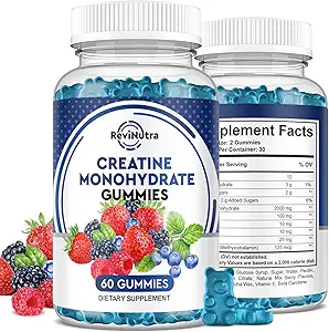 Gommies à croquer créatine - 2000mg Chews à comprimés monohydratés créatine, absorption rapide, digestion facile pour les hommes et les femmes, améliorer la récupération, construire les muscles, la force et l'endurance - 120Count, 2pack