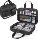 Damero Locking Pill Organisateur de bouteilles, Sac de stockage de médicaments Médicament Organisateur étui de voyage pour les grandes bouteilles de pilules, médicaments et fournitures médicales,Noir