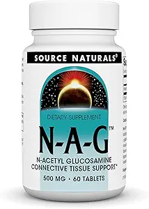 Source Naturals N-A-G N-acétyl Glucosamine pour le soutien articulaire et le doublage intestinal* - 500 mg - 60 comprimés