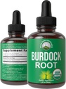 Peak Performance USDA Organic Burdock Root Liquid Drops Supplément. Teinture d'extrait végétalien pour les femmes et les hommes. Huile de racine de dard biologique Herbe. Zéro sucre, Suppléments sans gluten