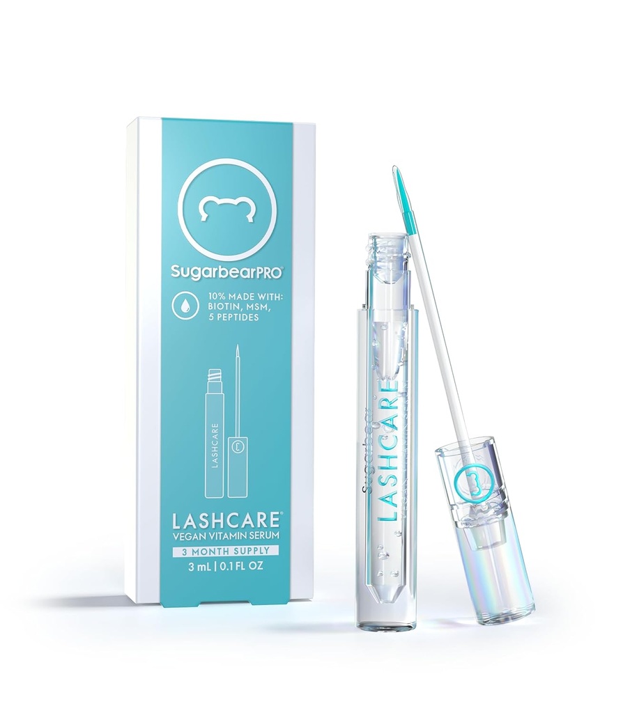SugarbearPRO LashCare Vitamine Sérum avec Peptides MSM et Biotin , Formule Vegan , 3 mois d'approvisionnement pour Fuller Healthy Looking Cils