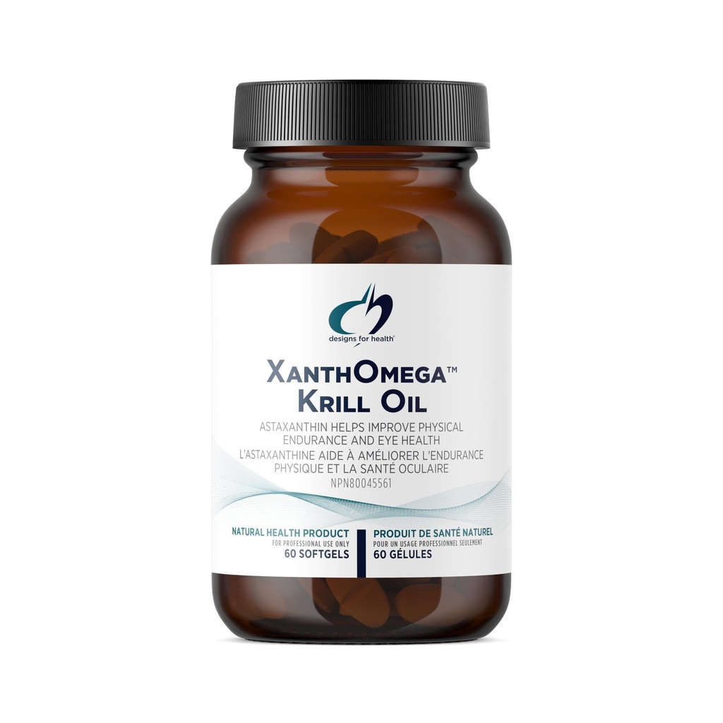 Conceptions pour la santé XanthOmega - Huile de krill avec 12mg Astaxanthine - Antioxydant, Phospholipides + EPA/DHA Omega 3 - Supplément santé cardiovasculaire, peau + yeux (60 Softgels)