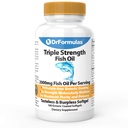 DrFormulas 2000mg Triple Strength Omega 3 Huile de poisson avec EPA et DHA, 180 Softgels sans Burpless