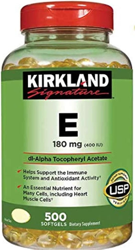 Kirkland Signature vitamine E 180mg, 500 Softgels