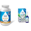 TheraTears 1200mg Omega 3 Supplément pour la nutrition des yeux, Triglycéride de lin biologique Huile de poisson et vitamine E, 180 Count & SteriLid Nettoyant des paupières et lavage du visage, pour les yeux irrités, 2 fl oz Spray