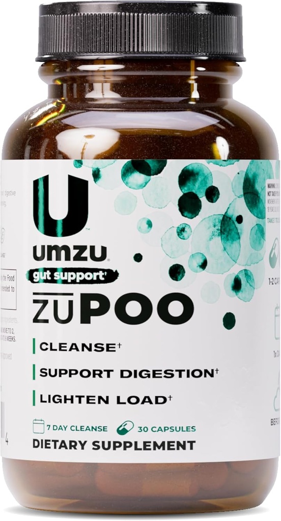 UMZU zuPOO Gut Cleanse Detox, 30 Capsules – 15 Jours Natural Colon Cleanse avec Cascara Sagrada & Magnésium Citrate – Vegan, Non-OGM, Sans gluten Detox Cleanse Supplément pour un soutien sain Bowel