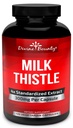 Divine supplément de chardon de lait pur Bounty - Un supplément de chardon de lait de 1200mg avec extrait concentré 4X (standardisé) 120 capsules végétariennes