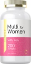 Carlyle Multivitamine pour les femmes avec de l'Iron. 200 Softgels.
