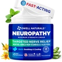 OWELL NATURALS Neuropathy Cream Extra Strength Nerve Relief Cream pour pied, mains, jambes, orteils avec Arnica, vitamine B6, Aloe Vera, MSM - Fabriqué aux États-Unis