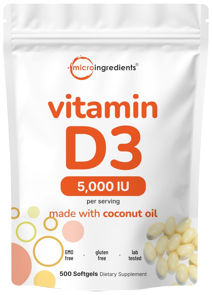 Micro-ingrédients Vitamine D3 5 000 UI, 500 softgels
