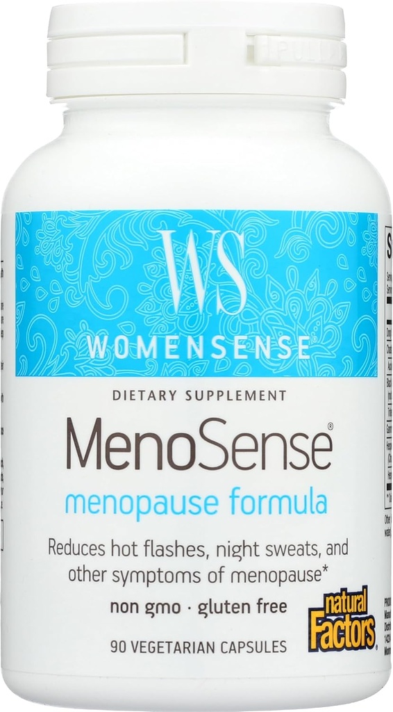 WomenSense MenoSense by Natural Factors, Natural Supplement to Help Improve Menopause Symptoms, Vegan, Non-GMO, 90 Capsules