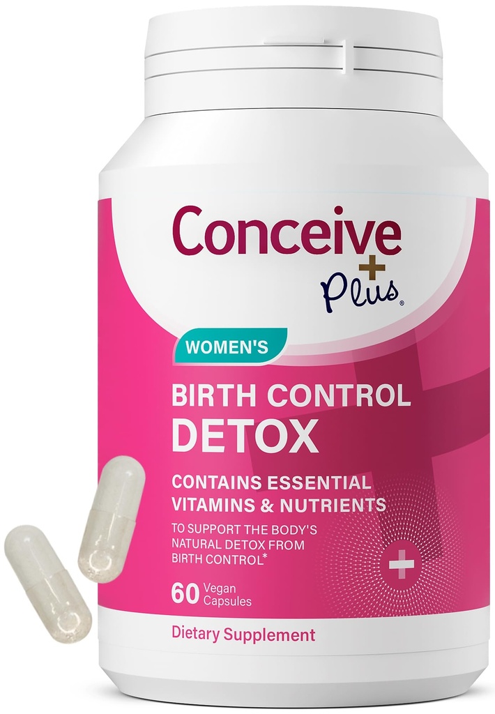 CONCEIVE PLUS Supplément de détox contraceptif - Vitamines prénatales Meilleur pour les femmes - Soutien Hormone Balance et santé ovarienne - Essentiel pour les femmes essayant de concevoir - Suppléments diététiques - 60 Capsules