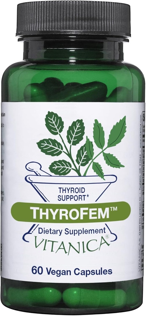 Vitanica ThyroFem, Thyroïde Gland Support, Vegan, 60 Capsules