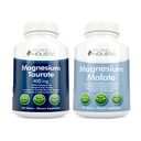Taurate de magnésium 400mg + Malate de magnésium 400mg - Très biodisponible - Groupe d'absorption élevée - 270 + 270 Comprimés végétariens