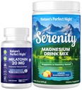 La nuit parfaite de la nature Melatonin 20mg Dissoudre rapidement Berry mixte 180 Compte avec Serenity Magnésium poudre 15 oz Lemon framboise