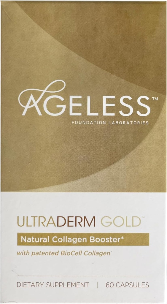 UltraDERM sans âge Gold - Booster de collagène naturel avec collagène BioCell - 60 Comte