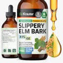 BIO KRAUTER Slippery Elm Teinture d'écorce - Pure Slippery Elm pour les femmes et les hommes - 4 Fl.Oz. 56 Jours d'approvisionnement - Throat & Voice Support - Vegan Liquid Drops for Lungs - Respiratoire & Santé Digestive