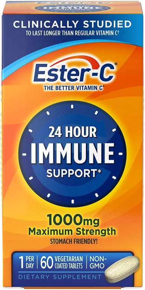 Ester-C Vitamine C, 1 000 mg, 60 comprimés enduits (paquetage de mai Vary)