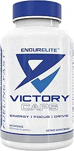 EndurElite Caps Victory - Préentraînement pour l'endurance et la force, l'ajustement croisé et l'entraînement croisé, la caféine et les nootropiques - 60 Capsules