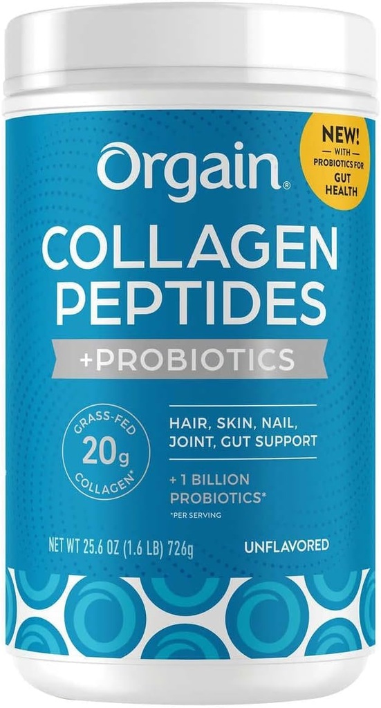 Collagène d'Orgaine + Superfoods avec 20 grammes de Collagène d'herbe et de vitamine C, non aromatisé, 25,6 oz