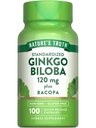 Nature's Truth Ginkgo Biloba 120mg.Plus Bacopa.100 Capsules à libération rapide.