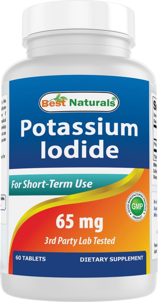 Meilleure iode de potassium naturelle 65 mg - complément alimentaire, 60 comprimés (60 comprimés (paquet de 1)) (12)