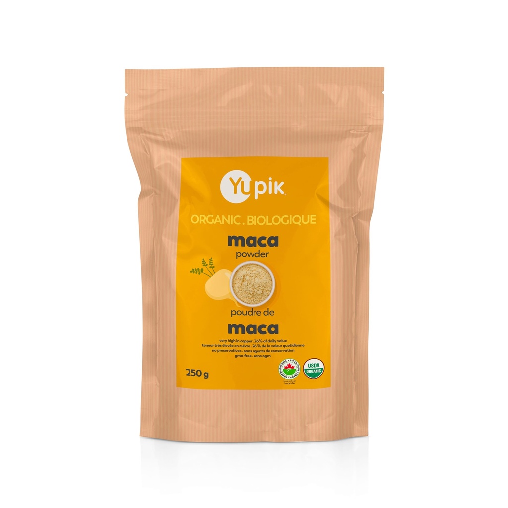 Poudre de maca jaune biologique Yupik, 8.8 oz, USDA certifié, sans gluten, cru, végétalien, kosher, non-OGM, nutty et terre superfood pour les smoothies et la cuisson