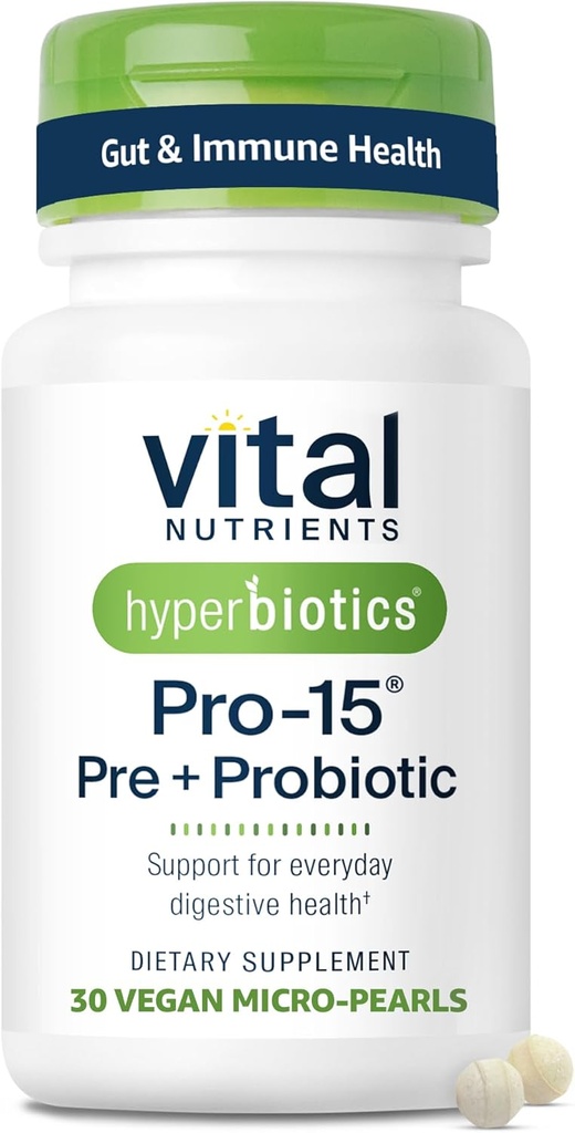 Hyperbiotiques Nutriments vitaux Pro-15 Prébiotiques et probiotiques pour les femmes et les hommes