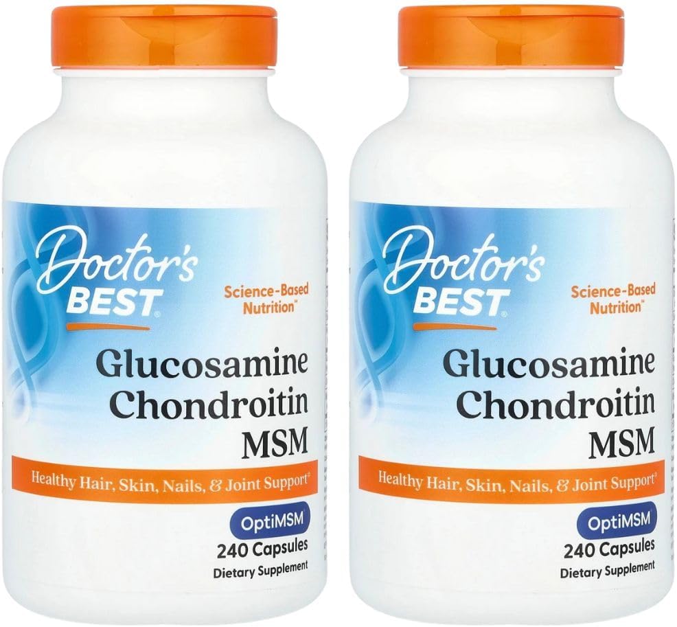 Meilleur médecin, (2 packs de glucosamine Chondritine MSM avec OptiMSM, 240 capsules de Veggie