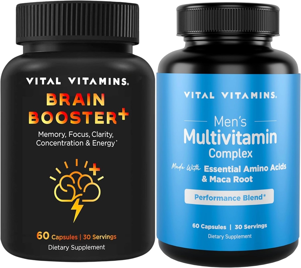 Vitamines vitales Booster de cerveau plus + multivitamines masculines