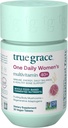 True Grace One Daily Femmes Multivitamine 40+ Fermented Minerals, Organic Adaptogens & Mushrooms Energy, Immune, Bone Support - Non-OGM - Fer, gluten et sans soja - 30 comprimés végétaliens