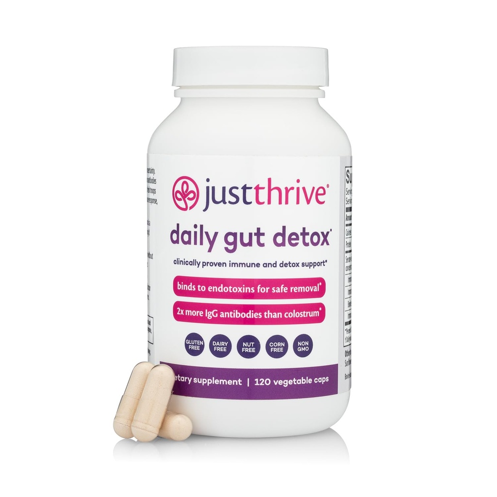 Juste Thrive - Ultimate IgG - Supplément complet de soutien immunitaire - Detox Formula, 120 capsules végétales