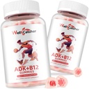 Vitamine ADK+B12 Gummies Suppléments: Vitamine D3 K2 (MK-7) avec B12 pour les hommes Femmes Chewable Vegan Multivitamin Support Bone Cerveau Immune Peau Eye Heart Sugar Free Framboise Aromatisée 2 Packs