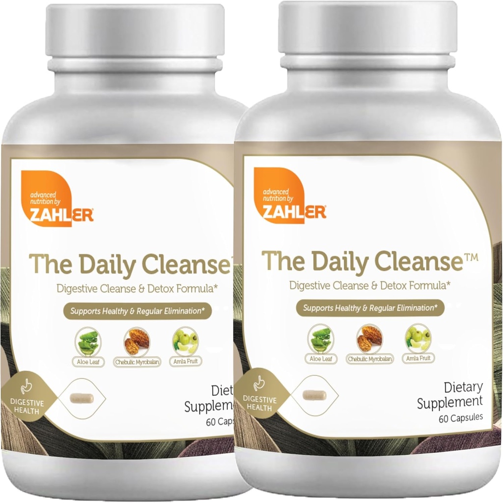 Zahler Daily Cleanse, Digestive Cleanse & Detox Formula, soutient l'élimination saine et régulière, 120 capsules