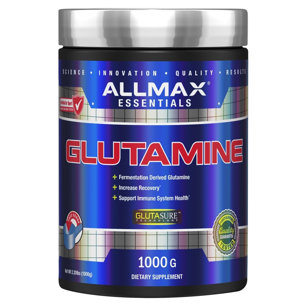 ALLMAX Nutrition L - Poudre de glutamine, formule de récupération musculaire, sans gluten, végétalien, 1000 grammes